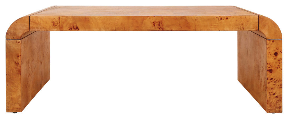 Adriel Burl Wood Coffee Table, Golden Brown Burl