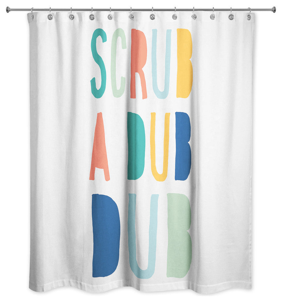 Scrub A Dub Dub Bright Tones Design 71x74 Shower Curtain