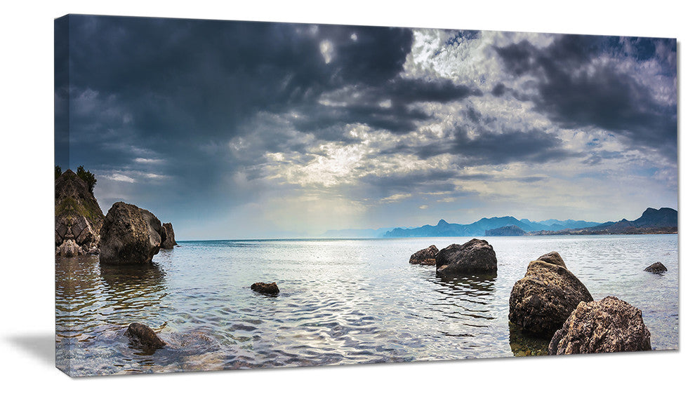 "Black Seas in Crimean Peninsula Panorama" Seascape Wall Art, 32"x16"