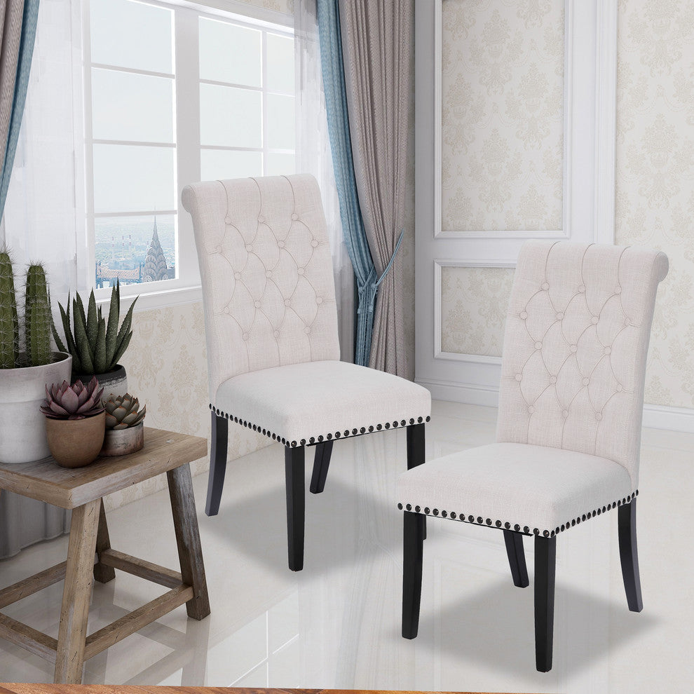 Home Beyond 2-Piece Dining Chair Set, Beige