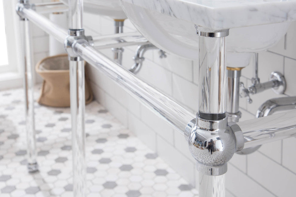 Empire 60" Wide Double Wash Stand, P-Trap, Countertop With Basin