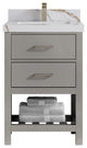 Parker 24" Single Sink Bath Vanity, Elephant Skin Gray 2" Calacatta Gold
