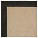 Zoe-Cane Wicker Machine Tufted Rectangle Rug, Ebony, 2'x3'