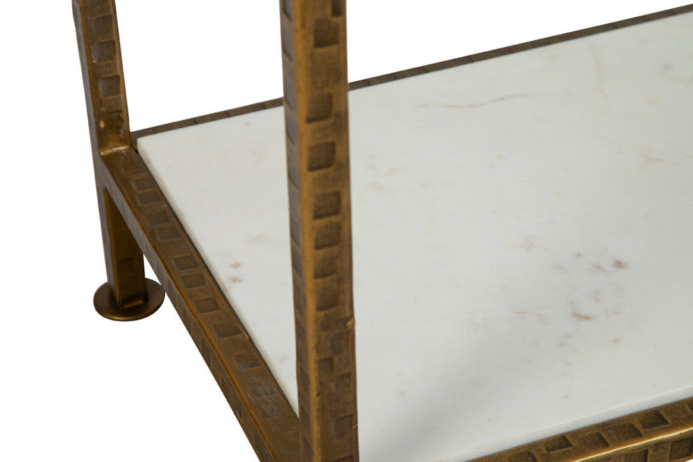 Marietta 48" Wide Glass Console Table, Gold