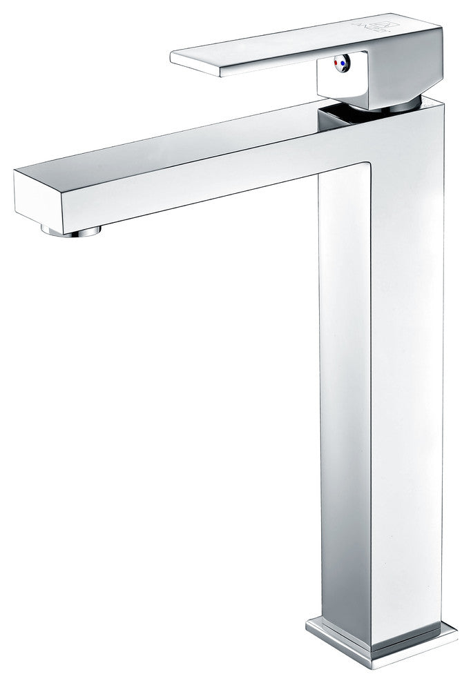 ANZZI Bravo Series Deco-Glass Vessel Sink with Enti Faucet, Polished Chrome