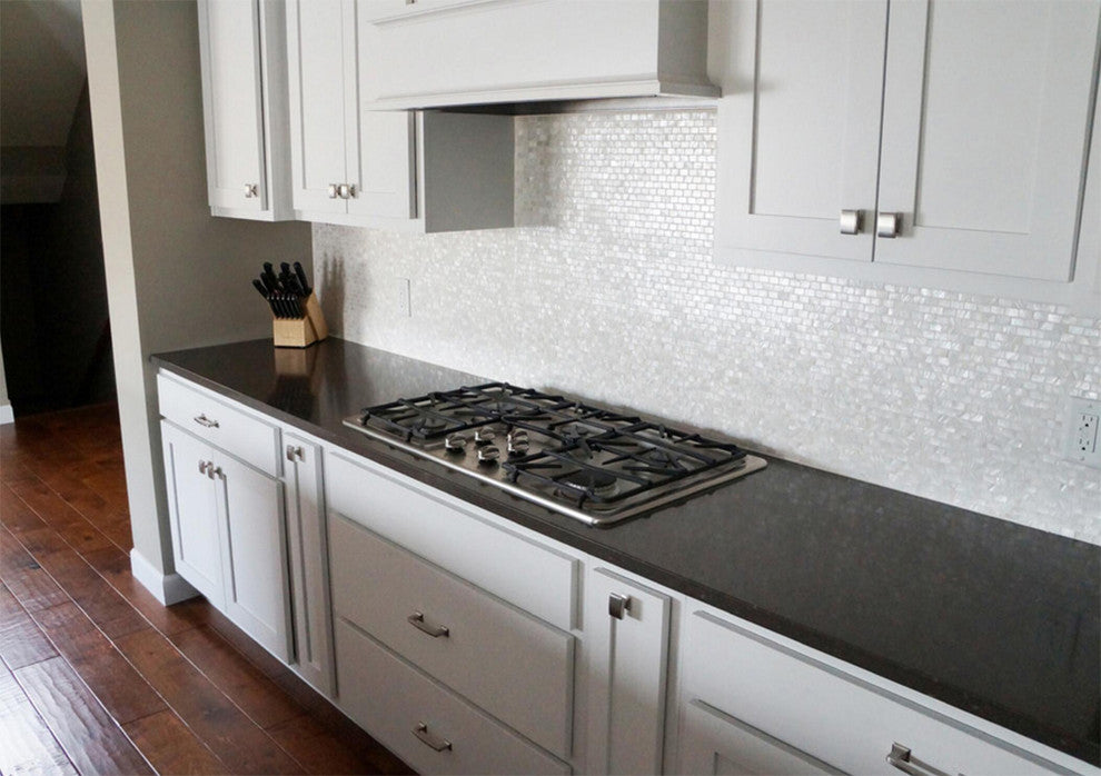 11.8"x 11.8" Mother of Pearl Shell Mosaic Tile, Set of 10, A19