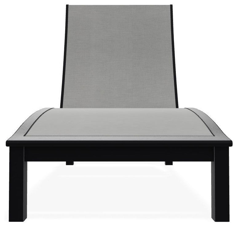 Bazza Sling 4-Position Contour Outdoor Chaise Lounge, Alloy/Black