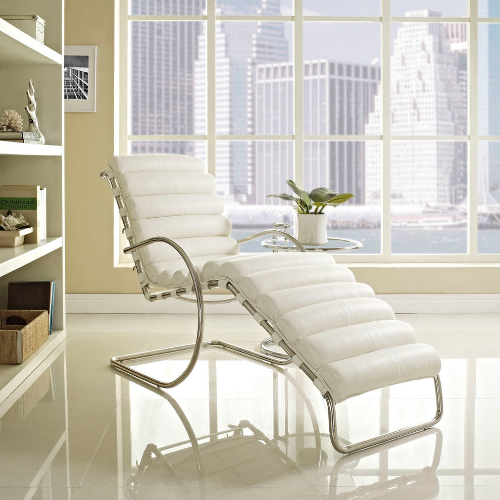 Modern Contemporary Living Room Chaise White