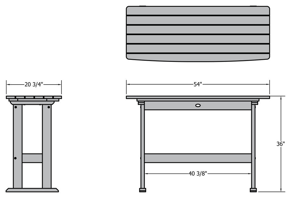 Lehigh 3 Piece Balcony Set, Whitewash, Counter Height