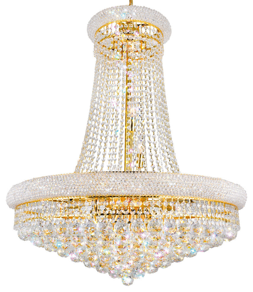 Empire 18 Light Down Chandelier With Gold Finish