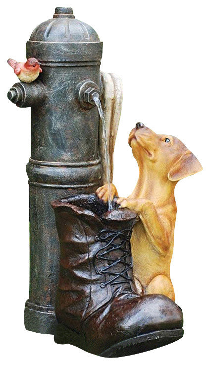 Fire Hydrant Pooch Garden Fountain