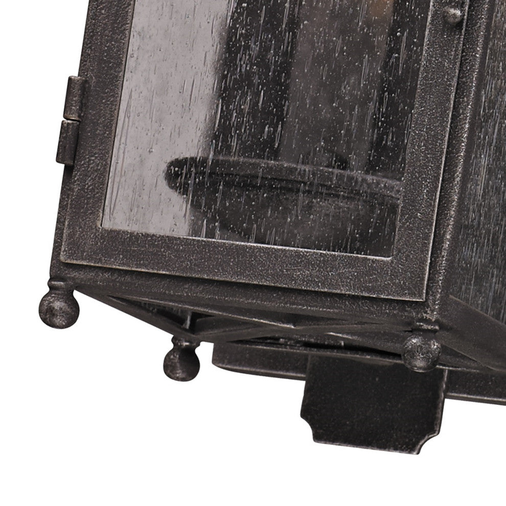 Larchmont, Outdoor Wall Lantern, Small - 6", Clear Seeded Glass - Incandescent L