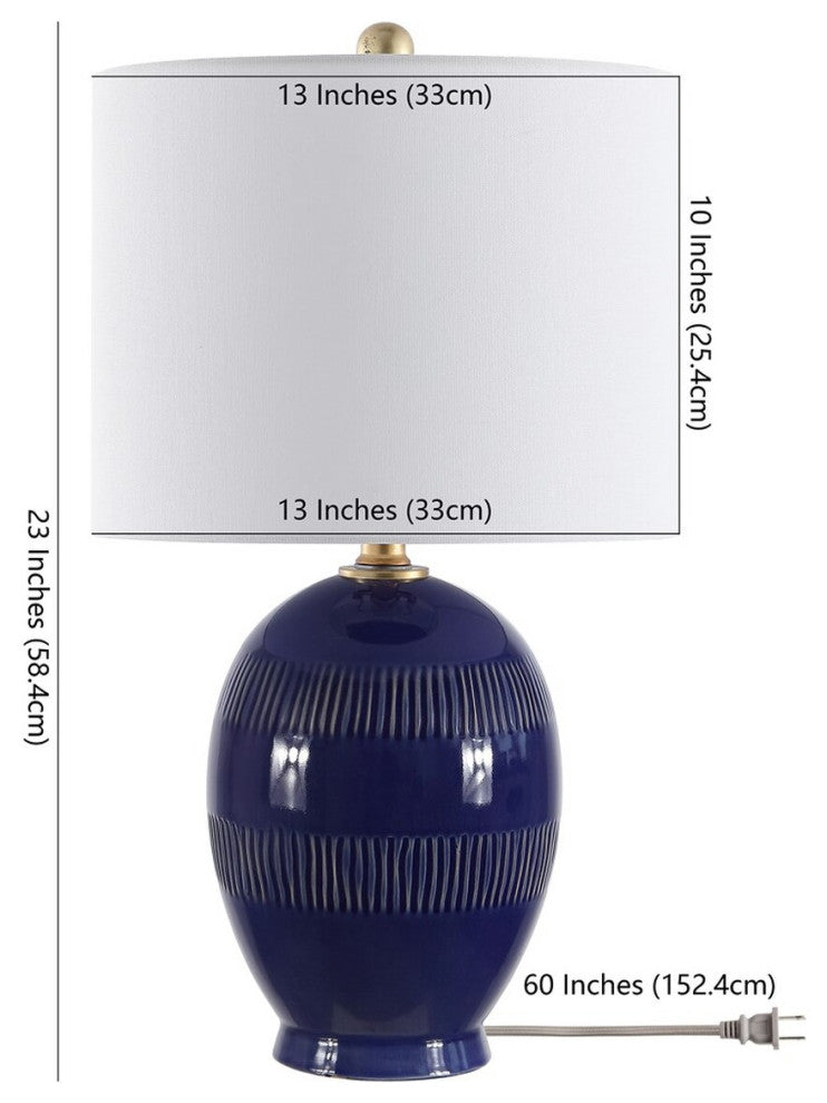 Safavieh Liney Table Lamp Blue Crackle