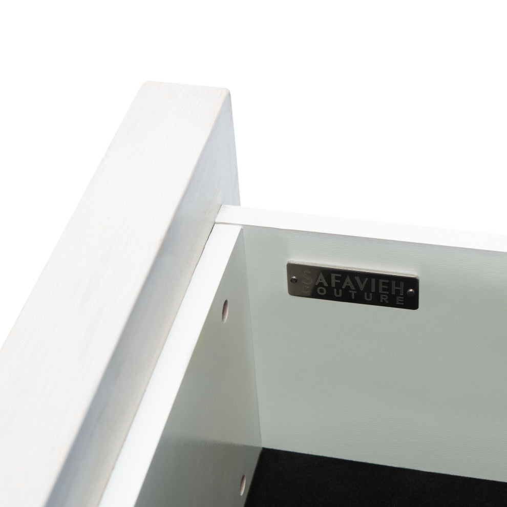 Safavieh Couture Zeus 2 Drawer Nightstand, White Wash