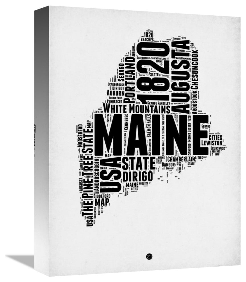 "Maine Word Cloud 2" Fine Art Print