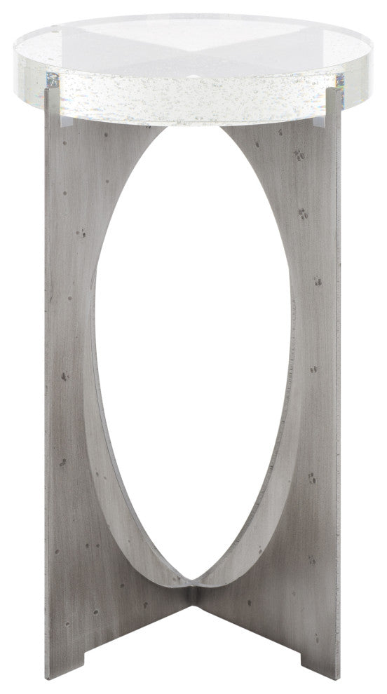 Safavieh Couture Hannamaria Bubble Glass Table, Silver/Clear