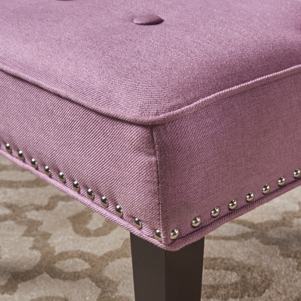 GDF Studio Adelina Contemporary Upholstered Accent Chair with Nailhead Trim, Light Lavender
