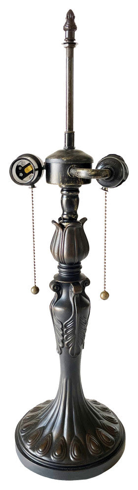 Ryce Tiffany 2-Light Geometric Table Lamp 16" Shade