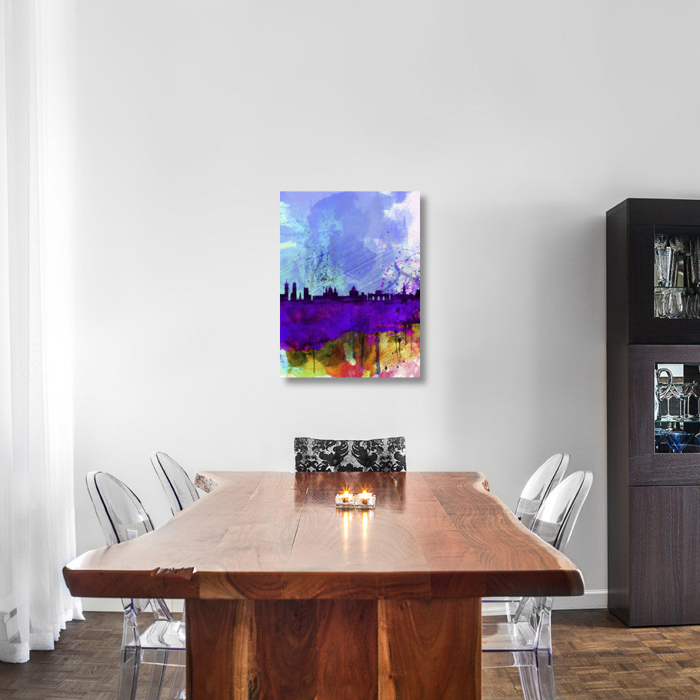 "Madrid Watercolor Skyline" Fine Art Print