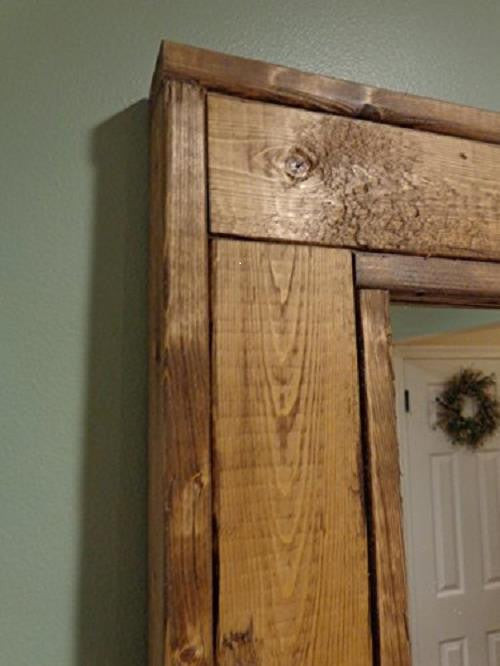 Stained Herringbone Mirror, Red Mahogany, Horizontal, 60"x30"