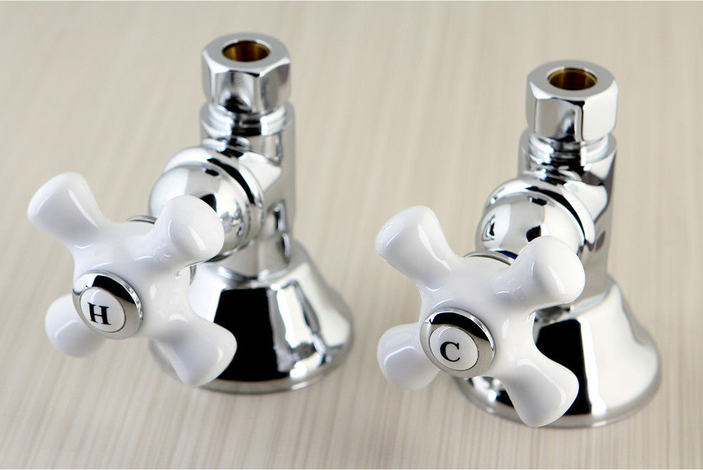 Kingston Brass Straight Stop Shut Off Valve, Polished Chrome