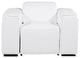 Niccolo Italian Leather Power Reclining Arm Chair With Power Headrests, White