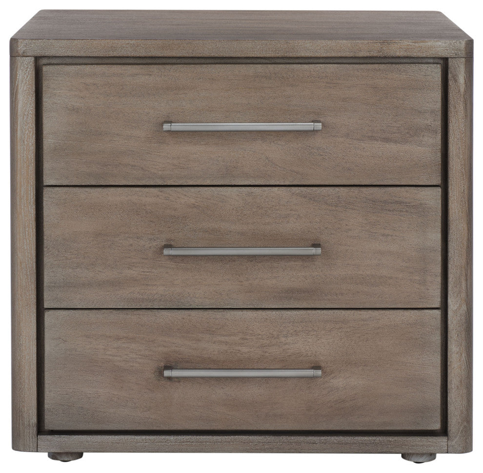Safavieh Couture Rosey 3 Drawer Wood Nightstand, Light Brown