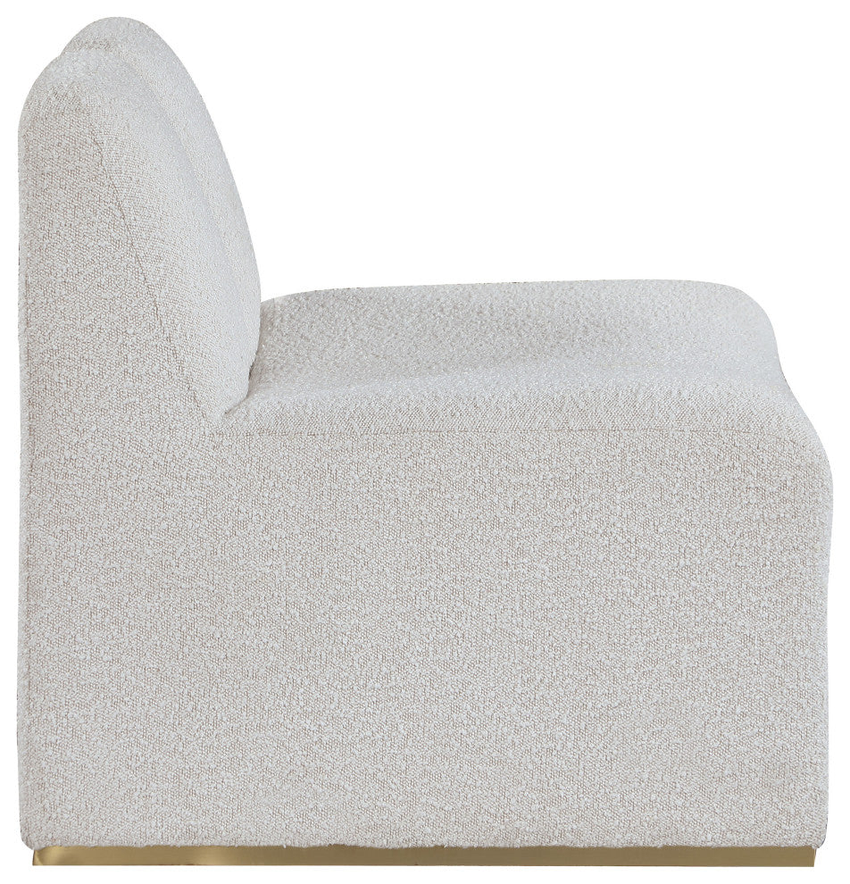 Alta Boucle Fabric Upholstered Accent Chair, Cream