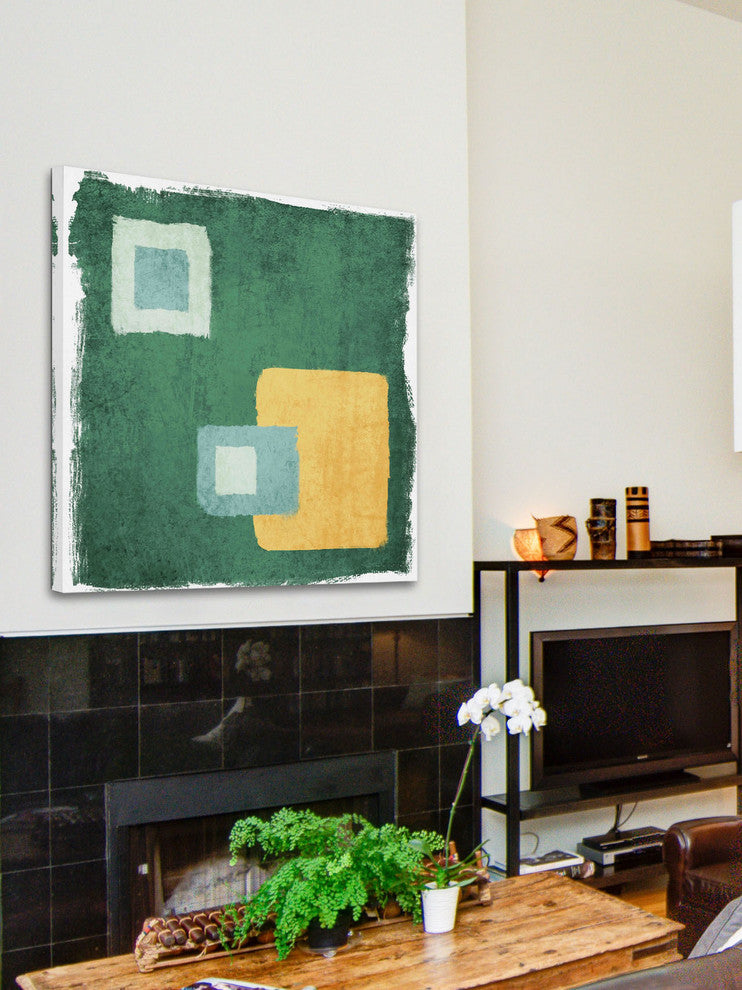 "Green and Yellow" Painting Print on Canvas by Irena Orlov