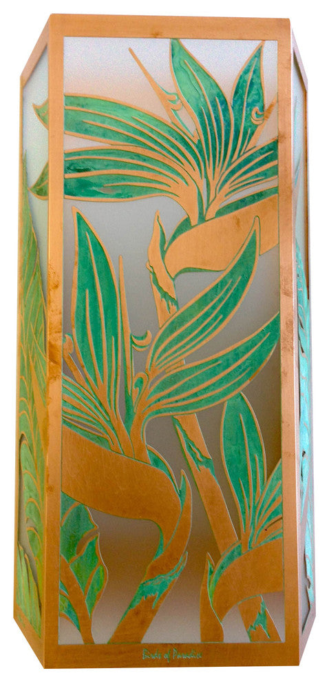 Bird of Paradise Sconce 17" Patina Finish, Left