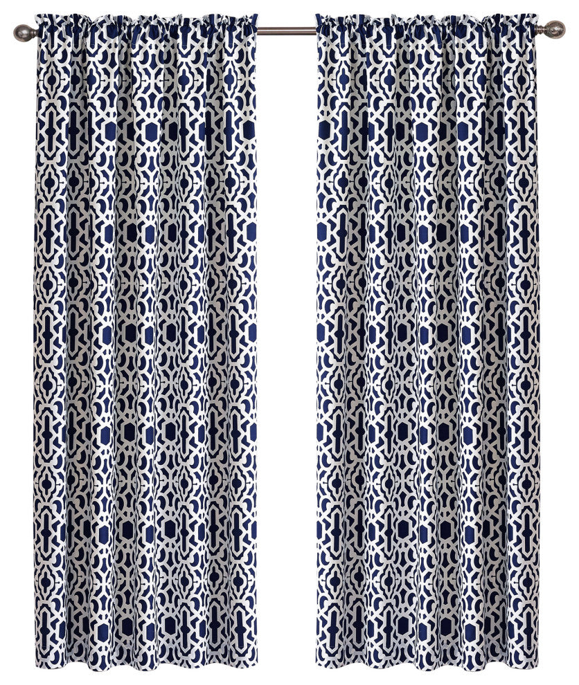 Montegomery 2 Piece Curtain Set, Blue, 2 Piece 60"x84"