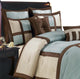 Morgan 100% Microfiber 8-Piece Luxury Comforter Set, Blue, Queen