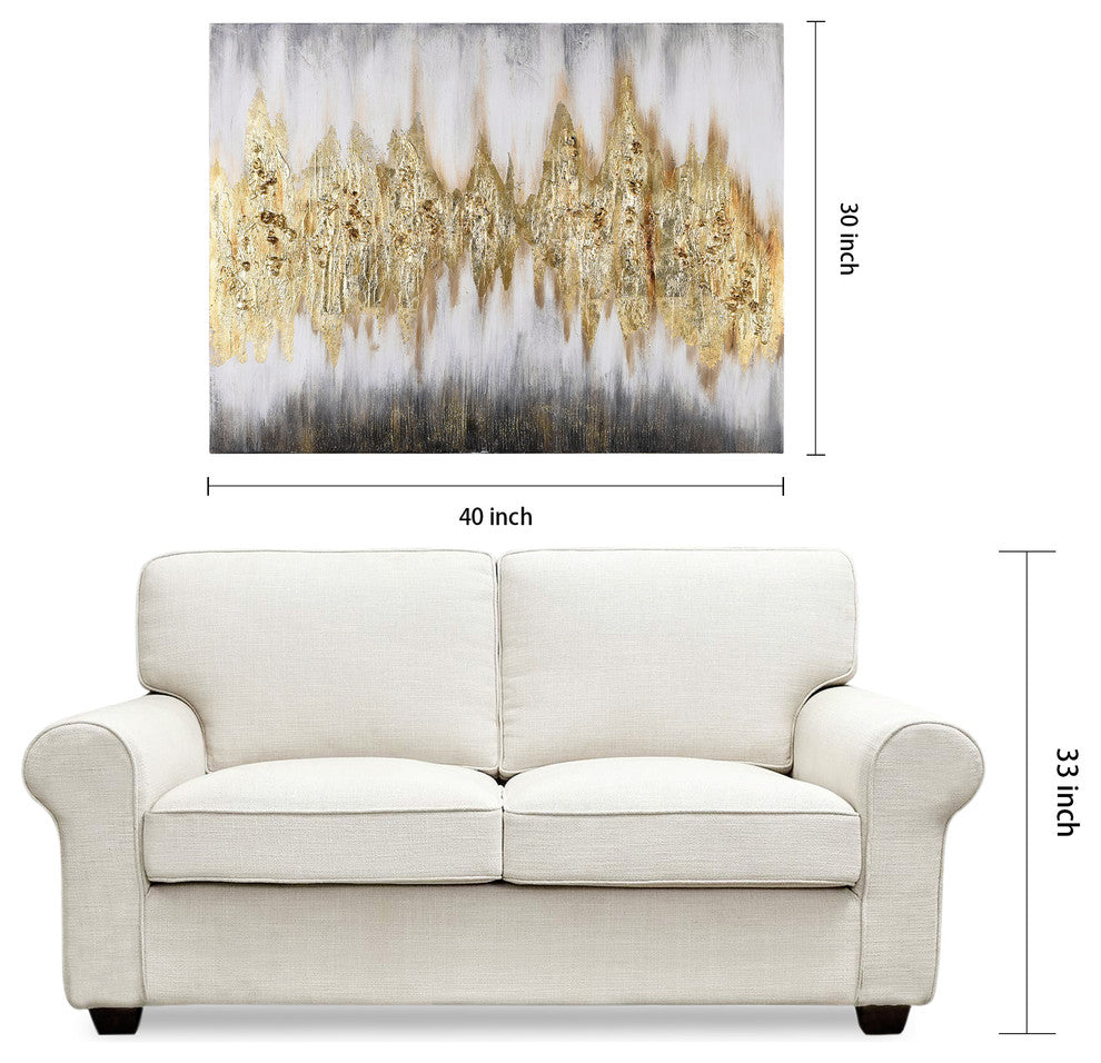 Gold Abstract Textured Metallic Hand Painted Wall Art by Martin Edwards