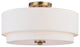 Burnaby Mid-Century Drum Semi Flush Ceiling Light, Matte Brass, 16"wx9"hx16"d