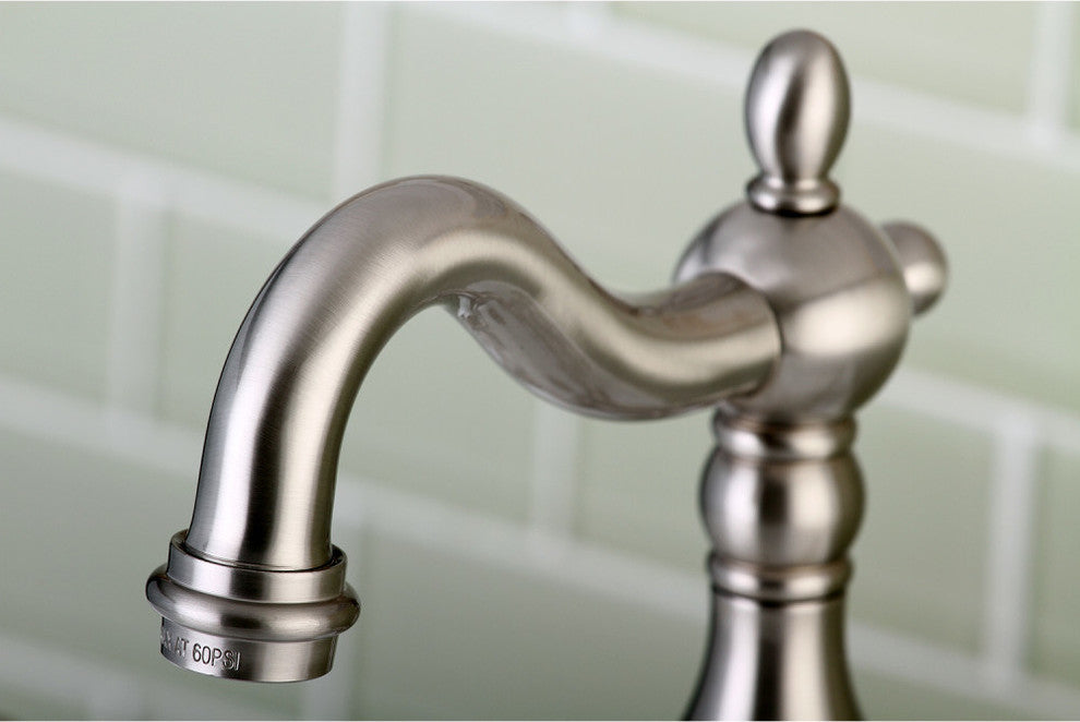 Kingston Brass Bathroom Faucet With Brass Pop-Up, Brushed Nickel