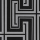 Maze Geometric Wallpaper, Silver and Black, Set of 3 Bolts