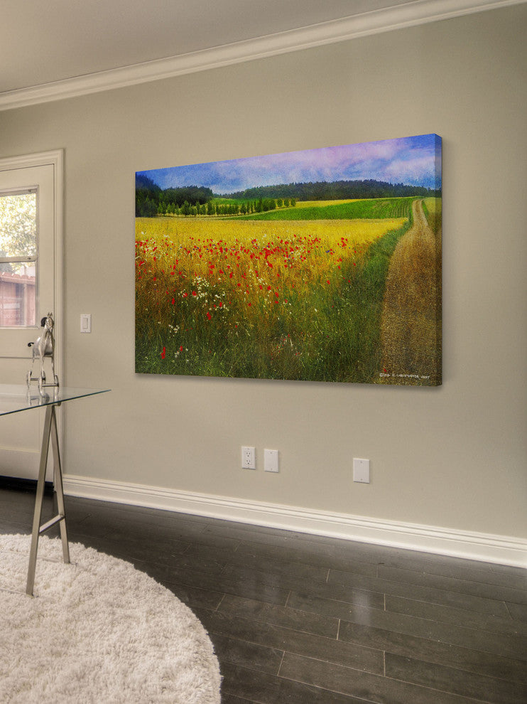 "Barley and Poppies" Painting Print on Canvas by Chris Vest