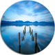 Deep Into The Sea Pier, Seascape Photo Round Wall Art, 36"
