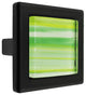 Hand Brushed Yellow Green Stripes Crystal Glass Black Metal Square Manor Knob
