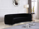 Julian Velvet Upholstered Sofa, Black, Chrome Base