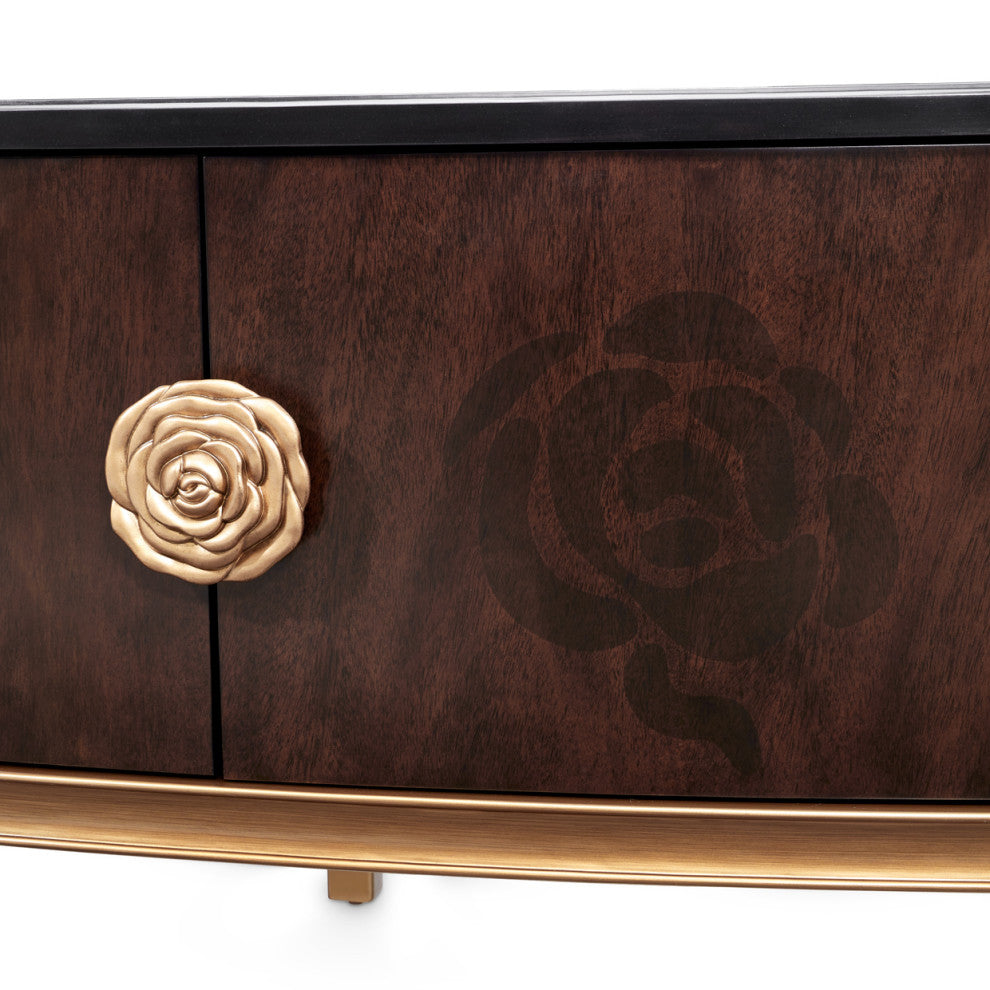Camellia Field Media Cabinet, Warm Pecan