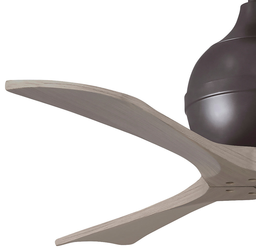 Irene-3 Paddle Fan, Textured Bronze, 42", Gray Ash Blades