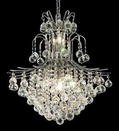 Elegant Toureg Dining Room Light, Chrome Finish With Royal Cut Crystal