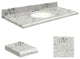 Quartz 25"x19" 1 Sink Vanity Top, White Bowl, Winter Wonder, 8" Offset