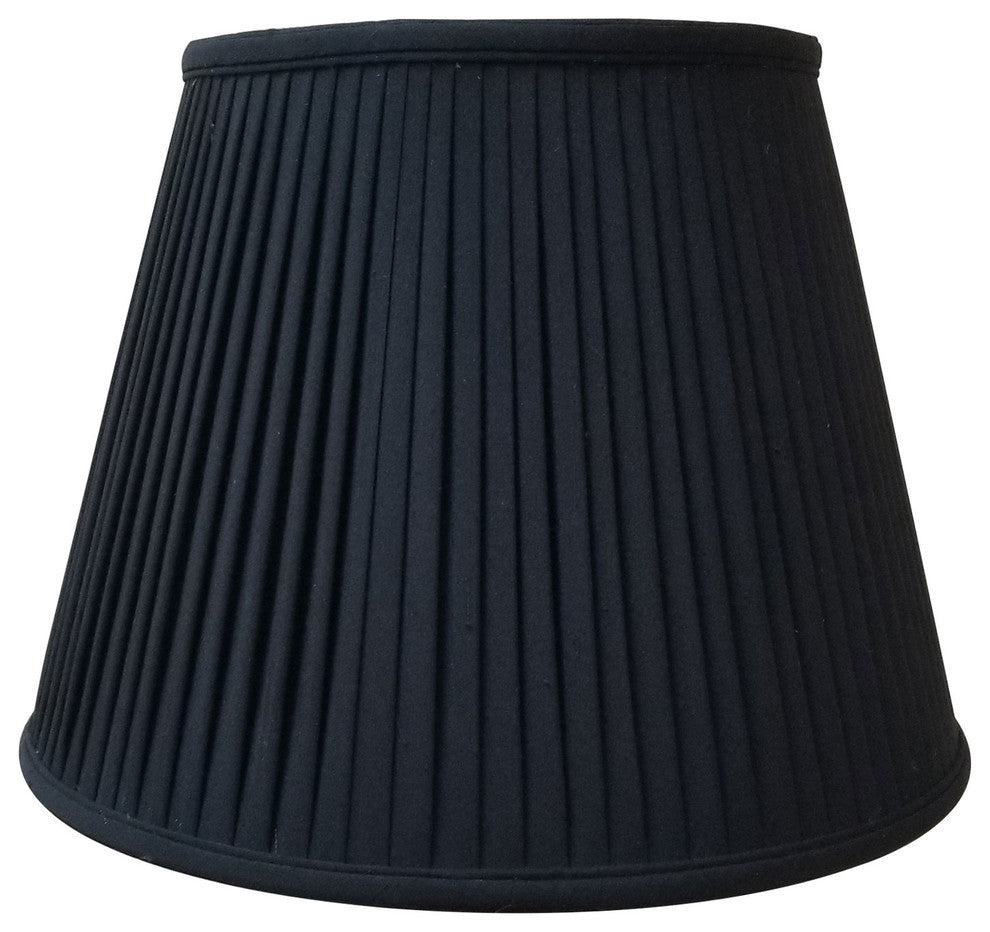 Empire Side Pleat Basic Lampshade, Black, 10"x16"x12.5"