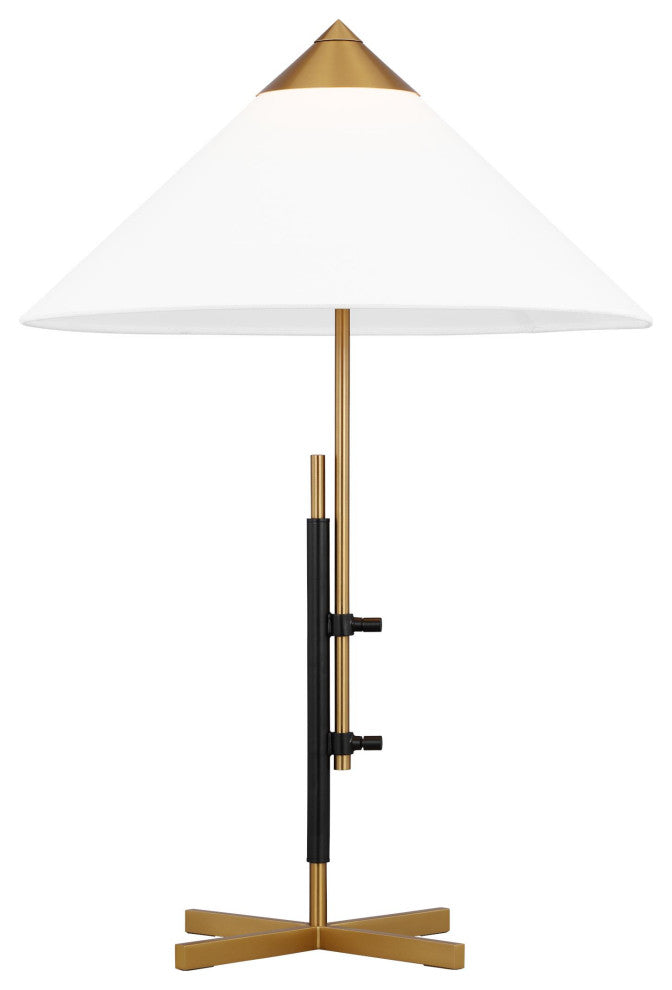 Franklin Table Lamp, Burnished Brass and Deep Bronze