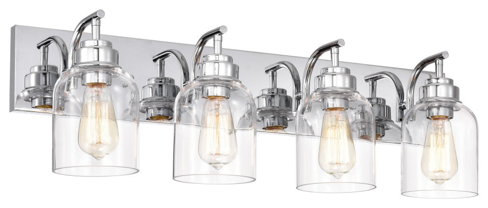 CHLOE Lighting THIERRY Transitional 4-Light Chrome Bath Fixture 30 " Wide