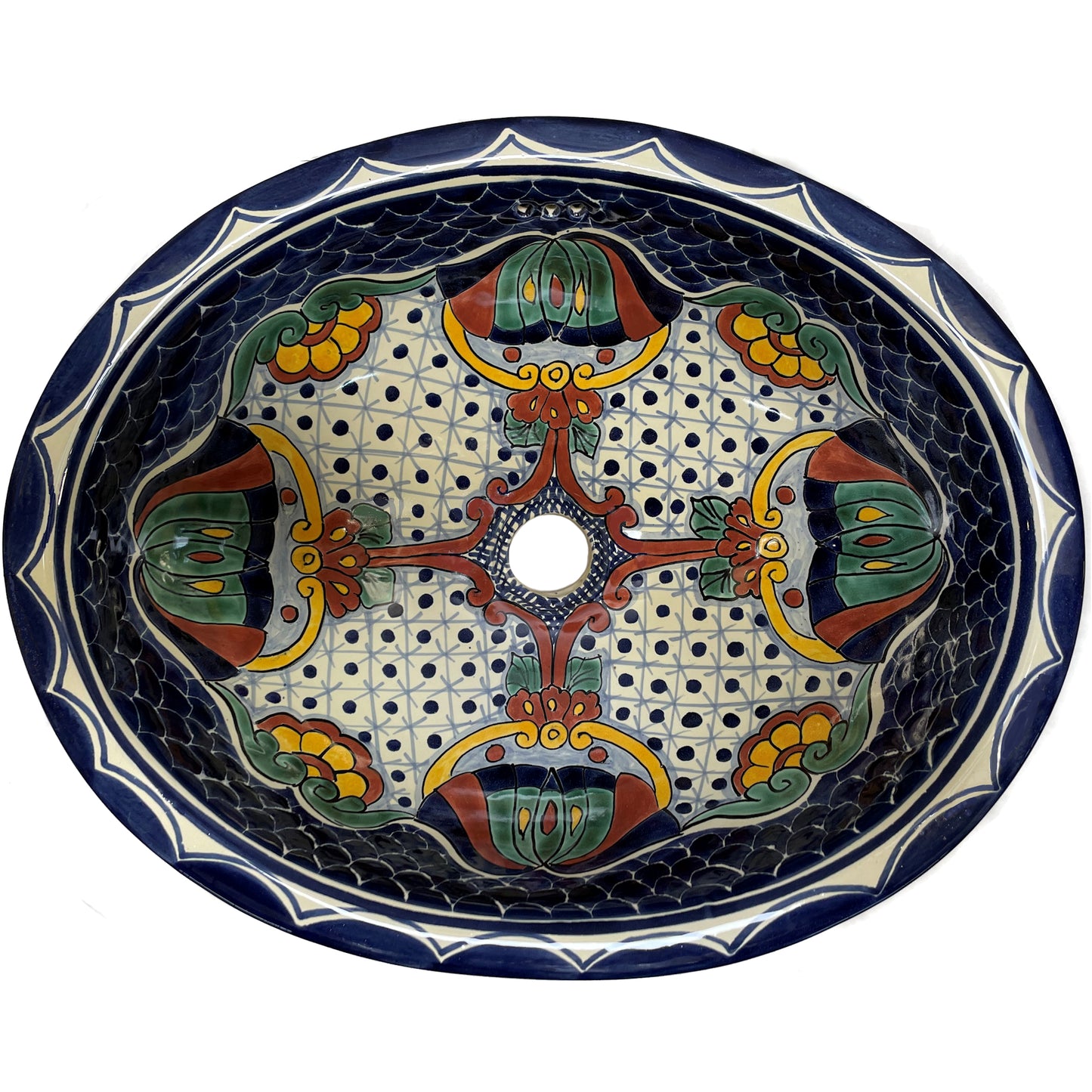Blue Mesh Ceramic Talavera Sink