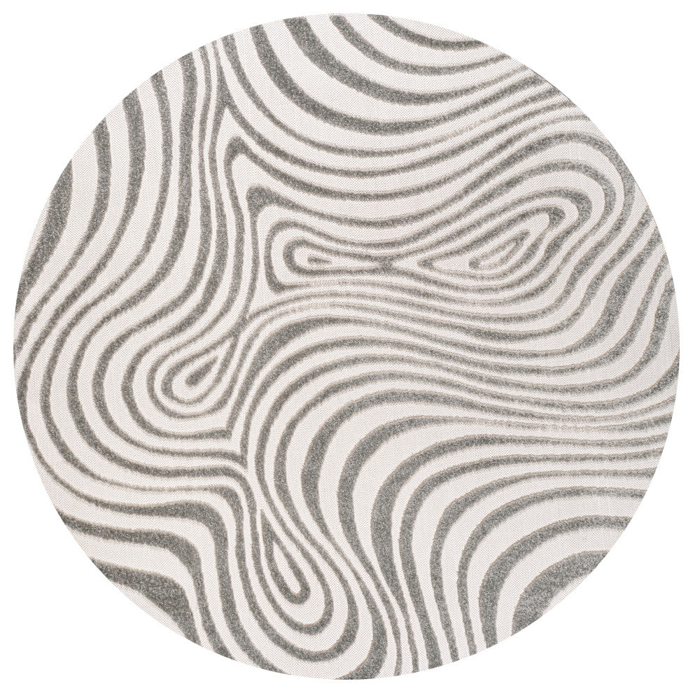 Maribo High-Low Abstract Groovy Striped Indoor/Outdoor Area Rug