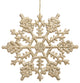 Vickerman M101411 4" Champagne Glitter Snowflake Christmas Ornament, 24 Per Box